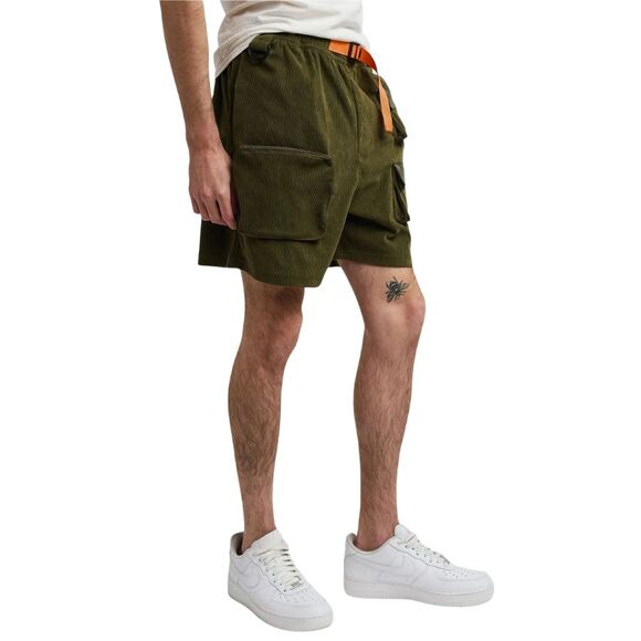 Reason Corduroy Cargo Shorts Men’s XL Olive Green Utility Pull-On - Picture 4 of 8